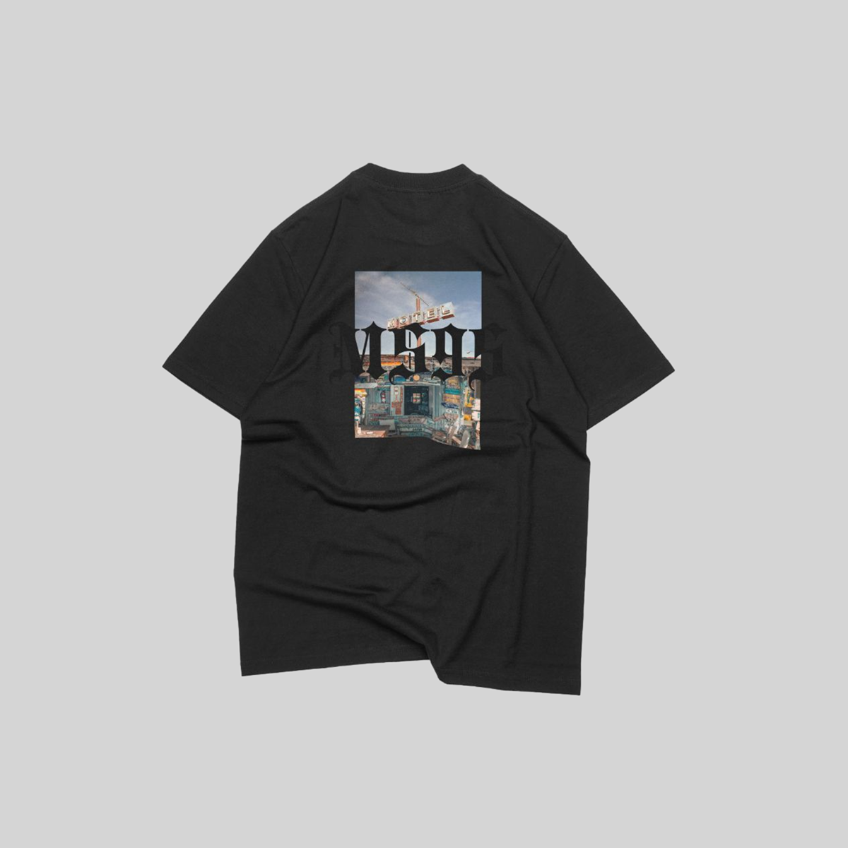 Black Motel95 Tee - Streetwear Style with 240 GSM Cotton Comfort