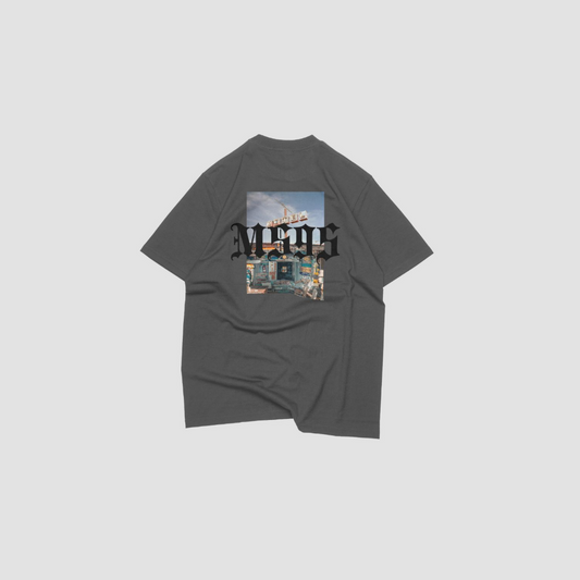 Grey Motel95 Tee - Trendy Streetwear with Comfort & Durability